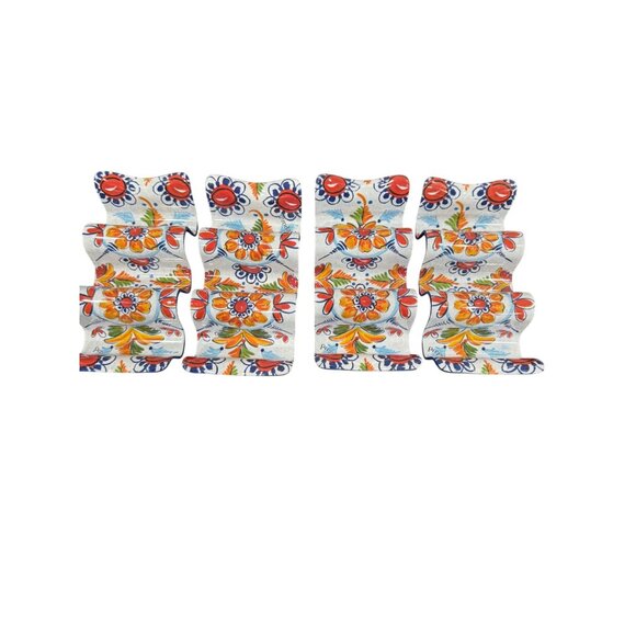Melamine Plastic Multiple Taco Holder Stands Reversible Set of 4 - Picture 1 of 4